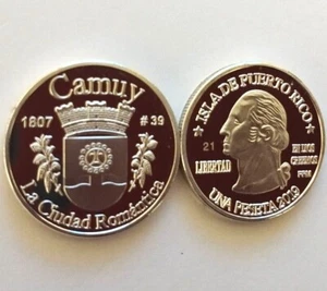 PESETA CAMUY 2019 Serie Pueblos PUERTO RICO Plata Boricua Silver Quarter 1/100 - Picture 1 of 12