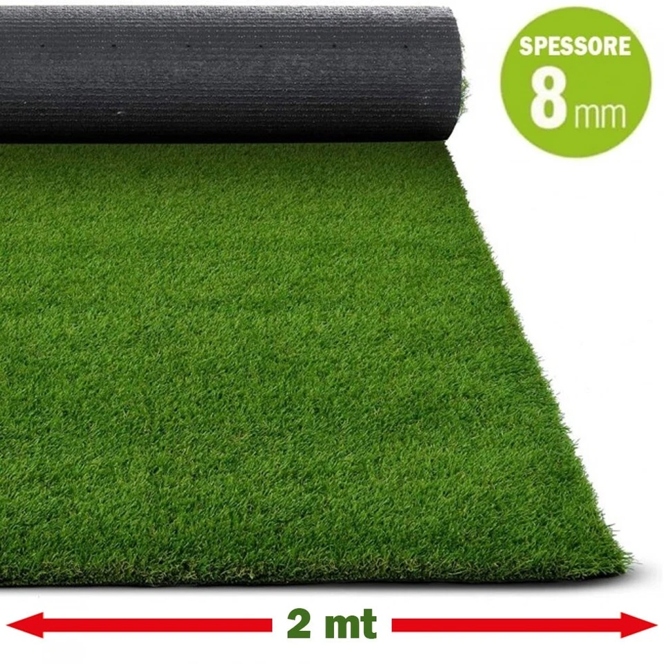 Prato Erboso Sintetico 8 mm Varie Misure Manto Erboso Larghezza 2 metri - Immagine 1 di 1