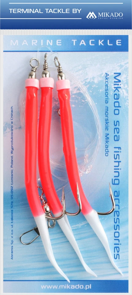 MIKADO GUMMI MAKK RIG Meeresvorfach Dorschvorfach Pilkvorfach  10cm / 4/0 - rot - Bild 1 von 1