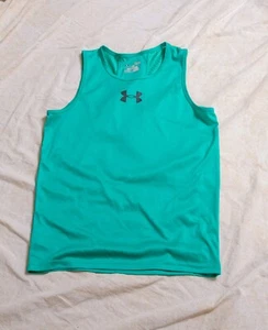 Under Armour Heatgear Youth Girls Large (YLG/JG/G) Loose Teal Tank Top - Picture 1 of 5