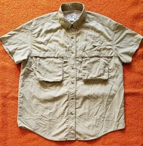 L.L. Bean Fly Fishing Tan Mesh Lined Short Sleeve Shirt Women's Medium Regular  - Picture 1 of 10