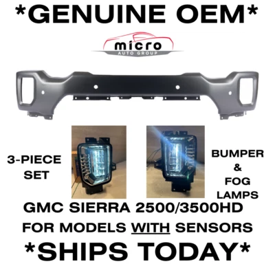 2020-2023 GMC SIERRA 2500HD 3500HD FRONT PRIMED BUMPER & FOG LAMPS OEM 84795618 - Imagem 1 de 4