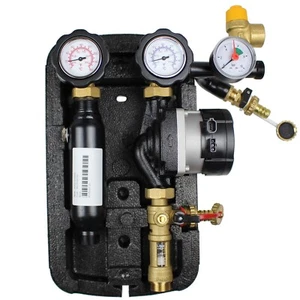 2-Strang Solarstation Hocheffizienzpumpe Pumpengruppe Wilo Para 25/6 130mm Solar - Bild 1 von 5