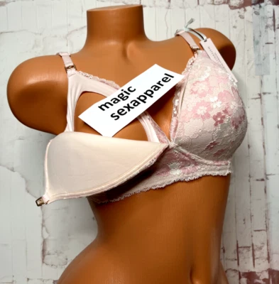 VICTORIAS SECRET 34 36 MATERNITY WIRELESS BODY BY VICTORIA NURSING BRA FLORAL - Image 1 of 3