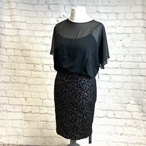 Roman Womens Dress Black Gold Animal Print Glitter New UK Size 14 RRP £48 - Picture 1 of 13