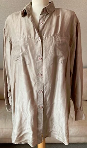 Feminine Line Stop Over Timeless Stylish Beautiful Women Blouse Size 38 Brown - Picture 1 of 14