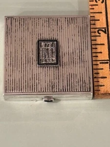 Elizabeth Arden Art Deco jeweled sterling silver enamel compact diamonds mirror - Picture 1 of 6
