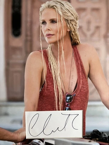 charlize theron fast and furious 16 x 12 signed card Cover