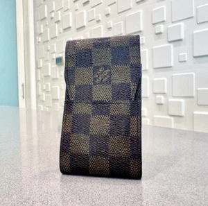 Auth. LOUIS VUITTON Etui Cigarette Case Damier Ebene Credit Cards Lipstick Pouch - Picture 1 of 8