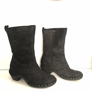 MERRELL Luxe Black Suede Leather Mid Calf Tall Boots Size 8.5 - Picture 1 of 7