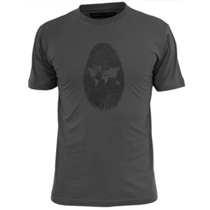 Camiseta para hombre con huellas dactilares mapa mundial arte geografía - Imagen 1 de 2