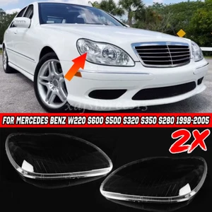 Headlight Lens Cover For Mercedes-Benz W220 S600 S500 S320 S350 S280 1998-2005 - Picture 1 of 9