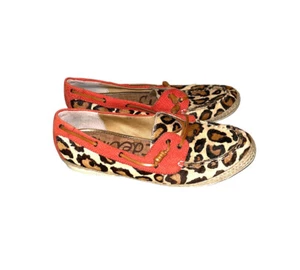 Sam Edelman Sebastian Brown Leopard Print Slip On Boho Preppy Loafers Size 10 - Picture 1 of 8