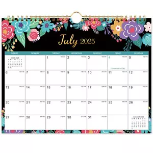 Floral Design Wall Calendar for 2025-2026 Thick Paper with Twin-wire Binding - Picture 1 of 9