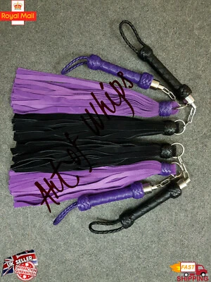 ART OF WHIPS Giratorio Flogger Látigo Cuero Genuino Caídas Hecho a Mano Nunchuck Florentino