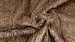 Super Luxury Faux Fur Fabric Material - LONG PILE STONE SILVER - Picture 1 of 2