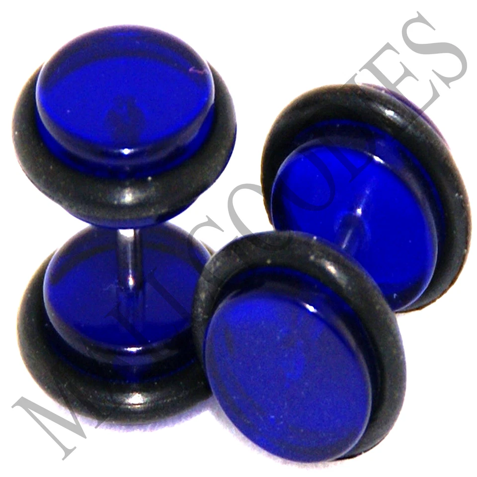 0343 Tapones para los oídos falsos ilusión tramposo 16G look 0G azul claro MallGoodies Foto 1 de 1