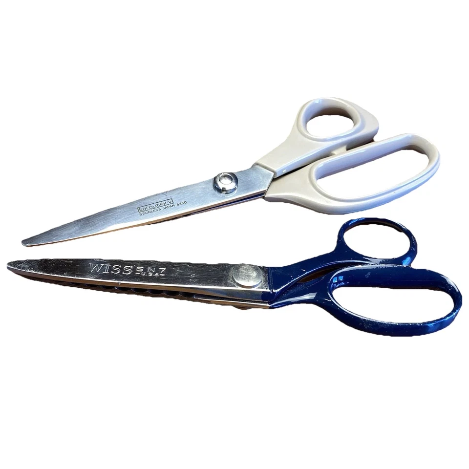WISS SN 7 USA 7.5” Scalloping Craft Scrapbooking Scissors Kai Cutlery 5350 Set - Image 1 of 4
