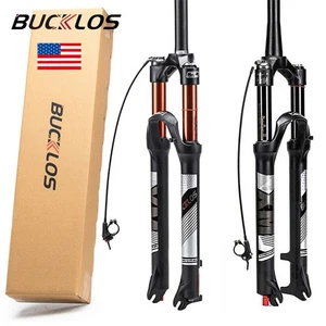 BUCKLOS 27.5" Rebound Remote MTB Air Suspension Fork 120mm Travel Straight Bike - Picture 1 of 9