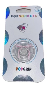 PopSockets PopGrip Swappable Grip for Phones & Tablets - TRANSLUCENT PINK BOW - Photo 1 sur 2