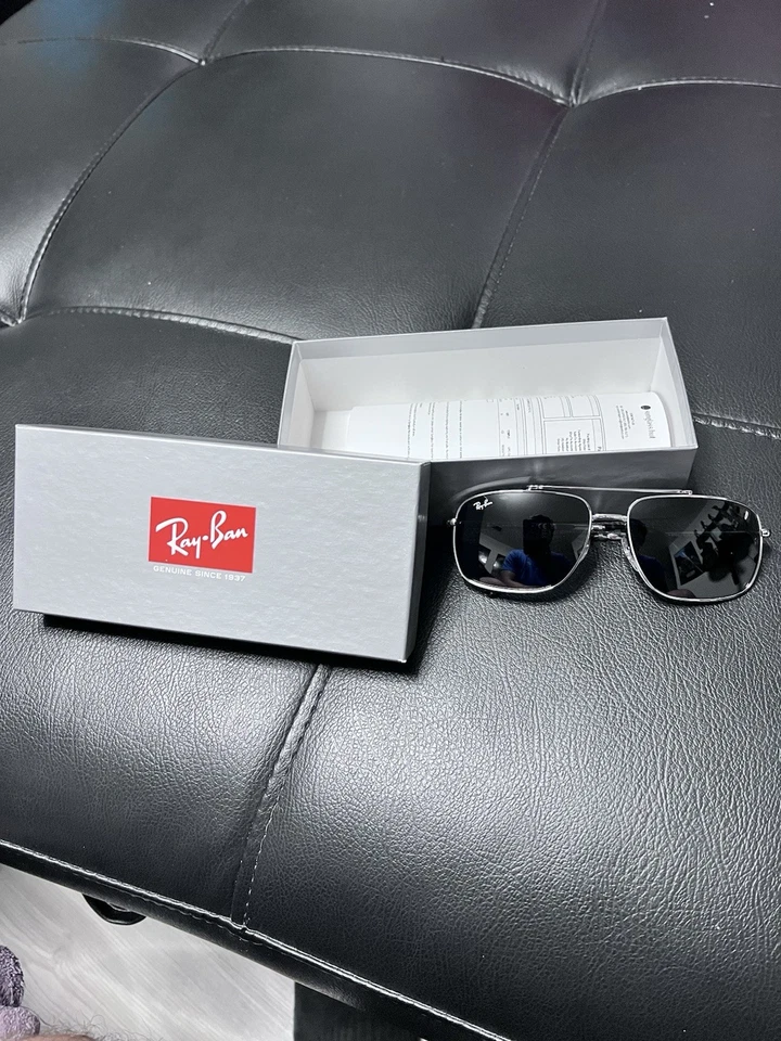 New RAY-BAN RB3796 003/R5 62mm Silver Pilot Aviator Sunglasses Italy