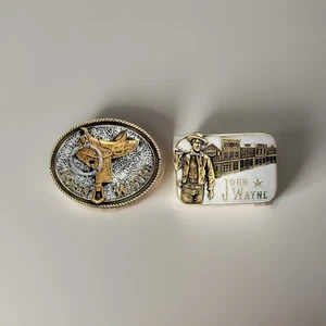 Vintage Belt Buckle Pins John Wayne WALL ART Collection COA - Picture 1 of 5