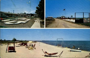 Oscoda,MI Carter's Blue Horizon Court 1964,Beach Scene Iosco County Michigan - Picture 1 of 2