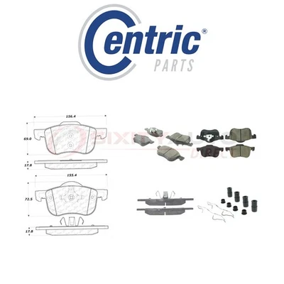 Centric Ceramic Disc Brake Pads w Shims for 1999-2006 Volvo S80 2.5L 2.8L op Foto 1 de 4