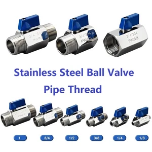 Stainless Steel Ball Valve Female /Male Pipe Thread Faucet Switch for Water Gas - Picture 1 of 26