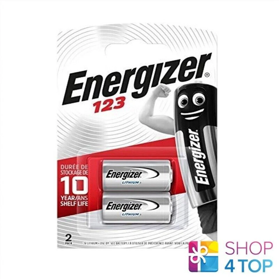 2 ENERGIZER CR123 LITHIUM BATTERIES 3V DL123A 123A 2BL EXP 2033 NEW - Image 1 of 1