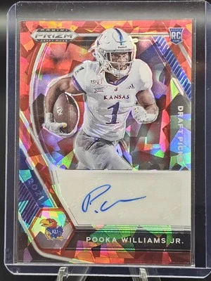 Pooka Williams Jr 2021 Panini Prizm Draft Picks Red Ice Prizm Auto Card #DPA-POO - Image 1 of 2