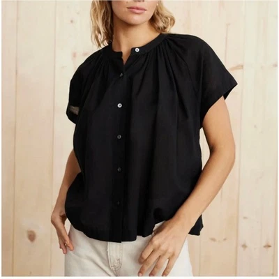 Jenni Kayne Black Willow Blouse Button Front  Relaxed Fit Size Medium  - Image 1 of 4