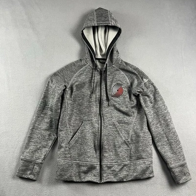 Adidas Hoodie Womens Medium Gray Portland Trail Blazers Full Zip Athletic - Image 1 of 4
