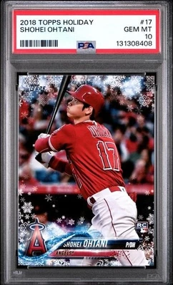 Tarjeta de novato Shohei Ohtani 2018 Topps Holiday #17 LA Angels RC gema como nueva PSA 10 Foto 1 de 2