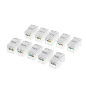 10 Pièces CAT3 Keystone Jack RJ11 8P4C Téléphone RJ12 Modulaire Blanc CAT 3 - Afbeelding 1 van 7