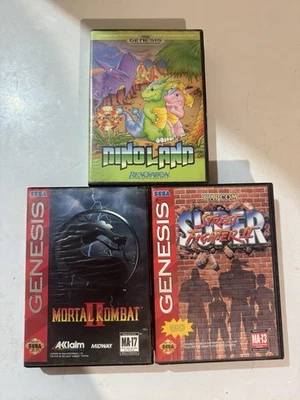 Sega Genesis Dino Land, Mortal Kombat 2, Super Street Fighter 2 Bundle, No Games - Image 1 of 4