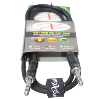 Pro X 5 Ft. Balanced 1/4" TRS-M to TRS-M High Performance Audio Cable - Image 1 of 4