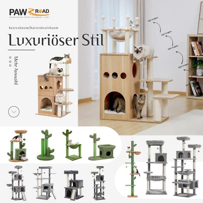 PAWZ Road Kratzbaum XXL Katzenkratzbaum Holz Katzenbaum Sisal Kletterbaum Stabil