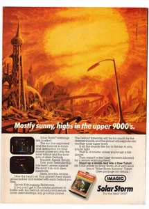 1983 Imagic Solar Storm 8" x 11" Vintage Original Print Ad Retro - Picture 1 of 1