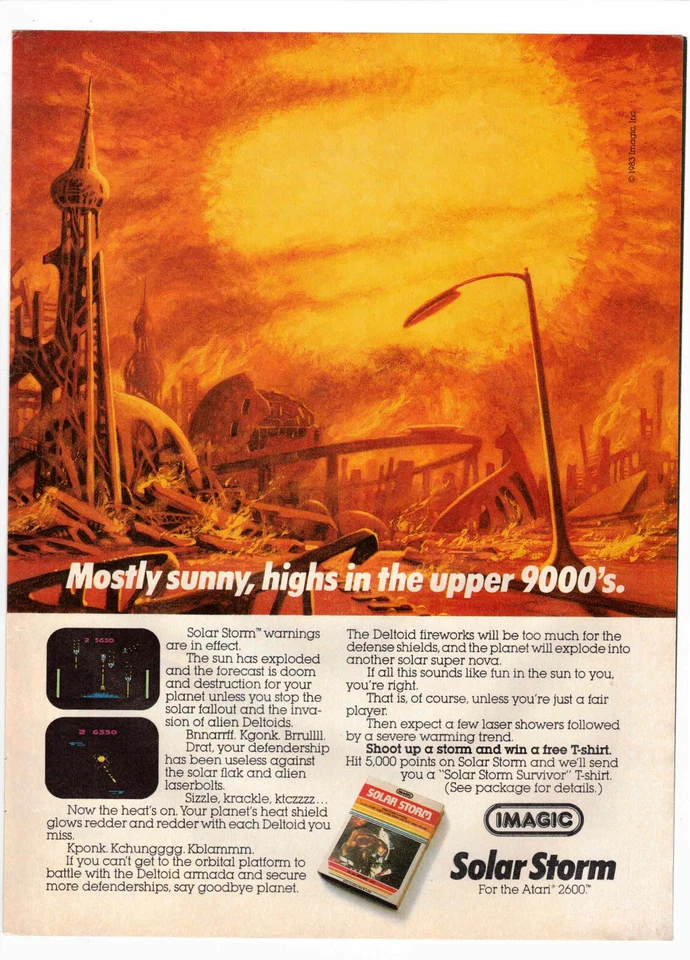 1983 Imagic Solar Storm 8" x 11" Vintage Original Print Ad Retro - Image 1 of 1
