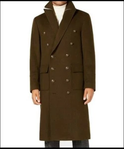 TALLIA MEN'S SLIM-FIT SOLID MILITARY OVERCOAT - Size S - Picture 1 of 2