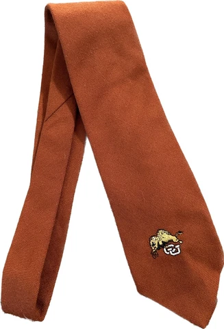 Vintage 70s 80s Colorado Buffaloes CU Buffs Embroidered Orange USA Neck Tie VTG Cover