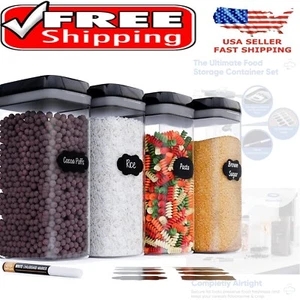 Airtight Food Storage Containers Set 4pcs 3.2L BPA Free Plastic Kitchen Use - Picture 1 of 9