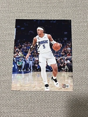 BECKETT COA PAOLO BANCHERO Autographed Orlando Magic Basketball 8x10 Photo Duke  - Image 1 of 2