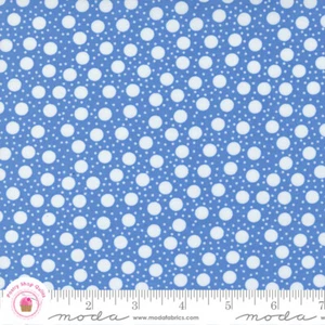 Moda PICNIC POP 22437 23 Blue Polka Dots ME & MY SISTER Quilt Fabric - Picture 1 of 4