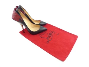 Christian Louboutin Huguetta Pump 120 Black Kid Leather ~ UK 5 / EU 38 / US 8 - Picture 1 of 12
