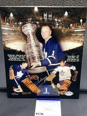 Johnny Bower signed 8x10 Collage photo Toronto Maple Leafs LTD Numbered- PSA/Dna - Image 1 of 2