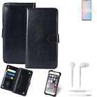 CASE FOR HTC Wildfire X FAUX LEATHER + EARPHONES PROTECTION WALLET BOOK FLIP MAG