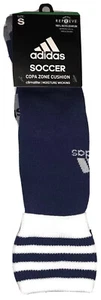 Adidas OTC Soccer Socks 1 Pair Youth 13C-4Y Blue Gray w White Logo Cushion NEW! - Picture 1 of 9