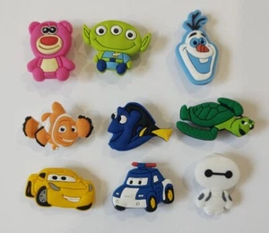 Lot of 9 Disney Character Croc Charms - Toy Story, Nemo, Cars, Olaf, Baymax -NEW - Picture 1 of 1